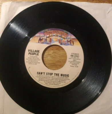 VILLAGE PEOPLE CAN'T STOP THE MUSIC 45 RPM VINYL SINGLE (USA) 1980 Foto 1 de 2