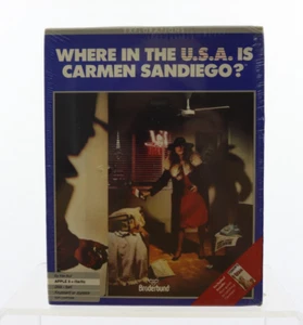 Where in the USA is Carmen Sandiego? Broderbund Apple II New Sealed - Afbeelding 1 van 6