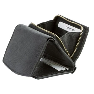 Mini bolso mujer de cuero negro de calidad premium con bloqueo RFID - billetera para damas - Imagen 1 de 6