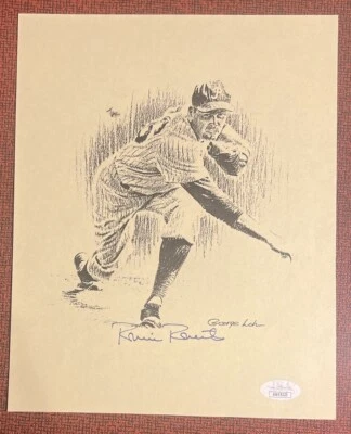 Robin Roberts Autographed 8X10 George Loh Print HOF Phillies JSA COA - Image 1 of 2