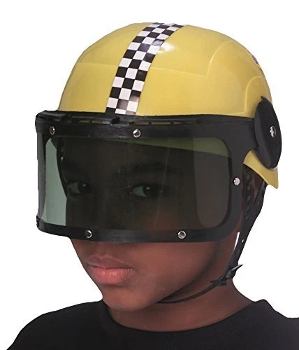 Race Car Driver Helmet Fancy Dress Up Halloween Child Costume Accessory 2 COLORS - Image 1 of 1