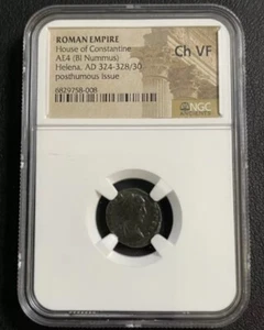 Roman Empire House Of Constantine AE4 Bi Nummus Helena AD 324-328/30 NGC Ch VF! - Picture 1 of 4
