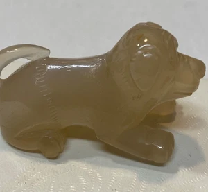 Vintage Small Hand Carved Light Green Nephrite Jade Dog Figurine - Picture 1 of 6