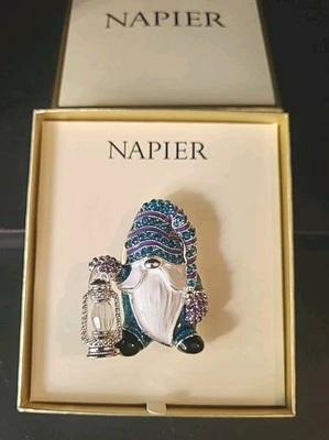 Broche Napier Holiday plateado azul y púrpura estrás nuevo con etiquetas Foto 1 de 4