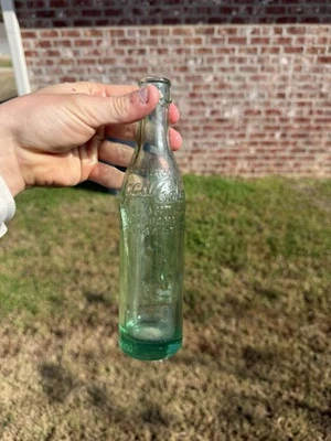 Botella de Coca Cola alta lateral recto Baddeford Maine vidrio verde Foto 1 de 3