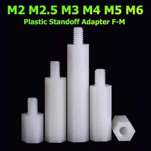 Kunststoff Sechskant Abstandhalter Distanzhülsen I.G - A.G Distanzbolzen Weiß - Picture 1 of 10