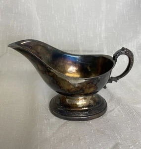 Vintage Silver Plated Gravy Boat Pourer Dish 8"x 4" - Picture 1 of 5