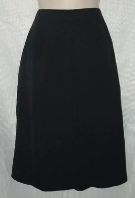 Falda LANDS END Negra Sólida Talla Grande Iglesia Oficina Hasta la Rodilla Forrada 100% Lana Foto 1 de 2