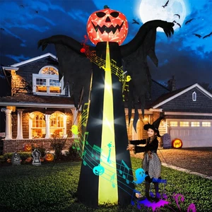 10.3Ft Halloween Inflatable Pumpkin Ghost, Halloween Blow up Yard Decoration wit - Picture 1 of 7