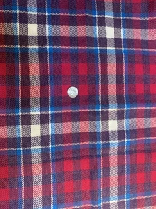 Remnant Vintage Cranberry Purple Teal Faux Wool Plaid Tartan Fabric - Upholstery - Picture 1 of 2