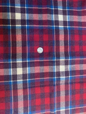 Remnant Vintage Cranberry Purple Teal Faux Wool Plaid Tartan Fabric - Upholstery - Image 1 of 2