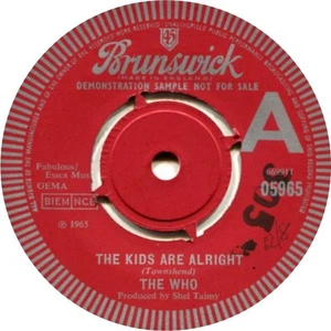 The Who / The Kids Are Alright 1966 UK Original 7in Promo Vinyl Brunswick 05965 - Picture 1 of 2