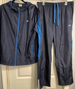 Conjunto de chaqueta y pantalón Russell para hombre talla grande 2 piezas azul bolsillos con cremallera - Imagen 1 de 15
