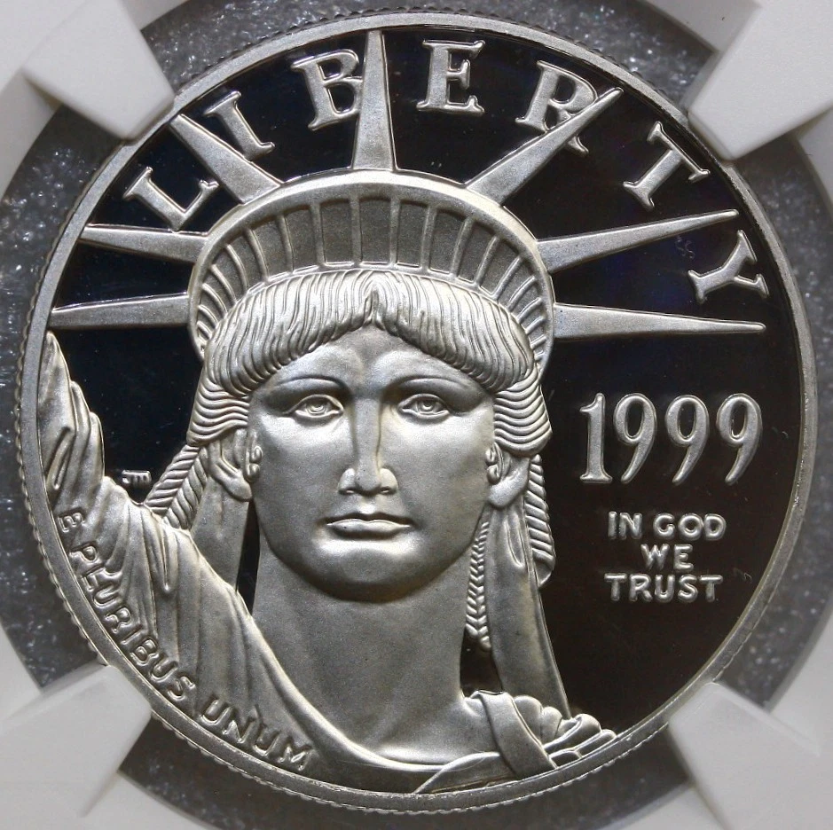 1999-W $100 PLATINUM EAGLE STATUE OF LIBERTY NGC PROOF PF70 ULTRA CAMEO - Image 1 of 4