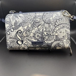 Sakroots Crossbody Wristlet Cell Phone Wallet Navy Pattern - Picture 1 of 14