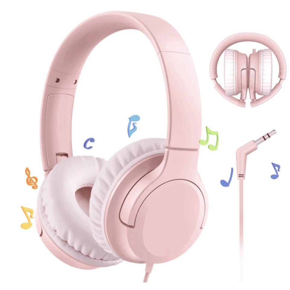 Mpow Kids Headphones for Kids - Pink - Foldable Safe Volume - A0044 - Image 1 of 4