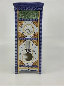 2018 Quimper Club handbemalte französische Fayence Keramik Standuhr Vase 8 Zoll - Bild 1 von 6