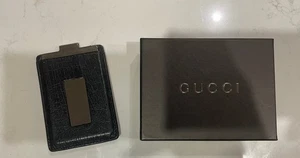 GUCCI GG Leather Money Clip Holder Wallet Black USED - Picture 1 of 10