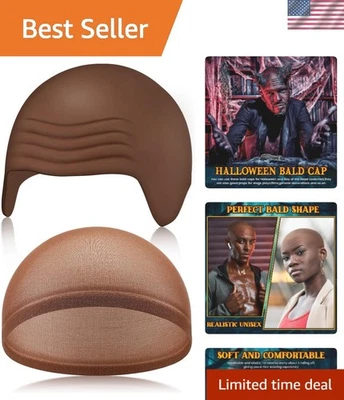 Gorra de cabeza calva realista con gorra de peluca - perfecta para eventos de Halloween y cosplay Foto 1 de 4
