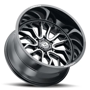 4-New 20" Vision 402 Riot Wheels 20x12 6x5.5/6x139.7 -51 Black Machine Rims 106. - Picture 1 of 3