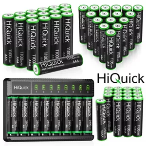 Lot AAA AA Rechargeable Batteries 1100 2800mAh 1.2V Ni-MH/ 8 Slots Smart Charger - Picture 1 of 48