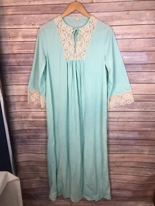 VINTAGE PHILMAID Mint Green Long Gown Size Large Nylon - Picture 1 of 23
