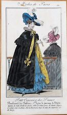PERIOD COSTUME, Ladies Opera Dress, Paris Fashion plate 517 antique print 1826