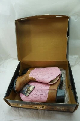 OLD WEST GIRLS BOOTS COWGIRL COWBOY PINK LEATHER 8139 19112011 BRAND NEW SIZE 9 - Image 1 of 4