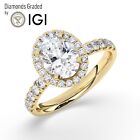 IGI, 2.00 CT,  Solitaire Lab-Grown Oval Diamond Engagement Ring, 18K Yellow Gold