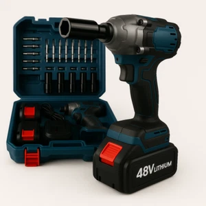 Avvitatore Impulsi Svita Avvita Bulloni Doppia Batteria 48V 5AH + 25 Accessori - Foto 1 di 7