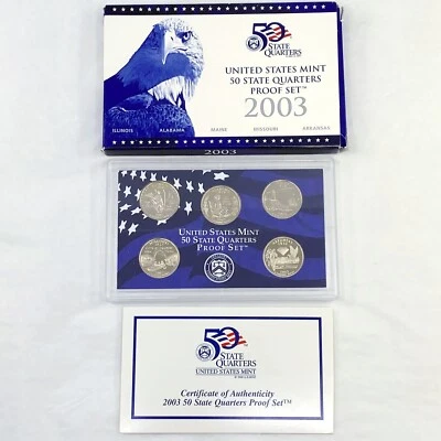 2003 United States Mint 50 State Quarters Proof Set in OGP w/ COA - Image 1 of 3