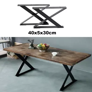 Pair of Iron Metal Table Legs Industrial Style Furniture Desk Bench Base Frame - Picture 1 of 15