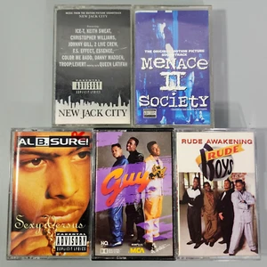 90s Rap R&B OST 5 Cassette Tape Lot Menace Society New Jack City GUY Al B Sure - Picture 1 of 22