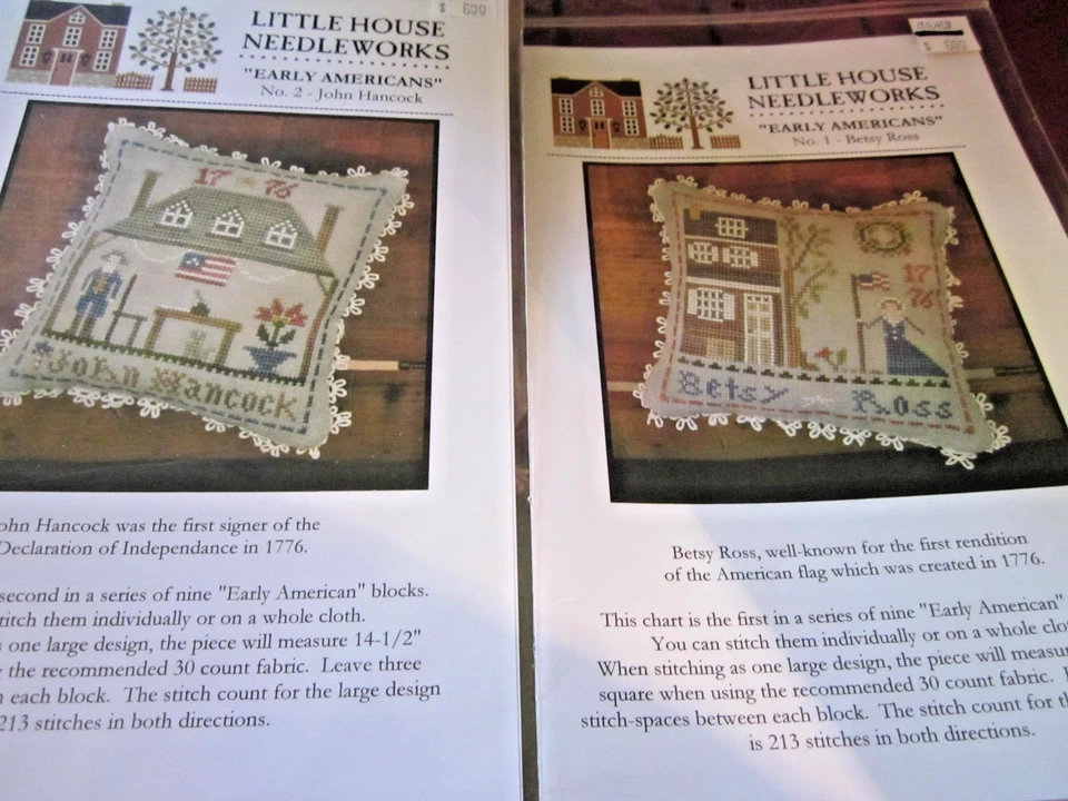 CS-103, Little House Needleworks, Early Americans, patterns only, 9 charts, - Image 1 of 4