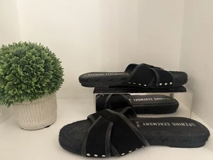 Opening Ceremony Allix Slide Sandals Black Suede Espadrilles Sz 7 - Picture 1 of 4