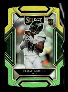 Panini Select #256 2021 Elijah Moore RC verde y amarillo troquelado Prizm casi nuevo/como nuevo - Imagen 1 de 2