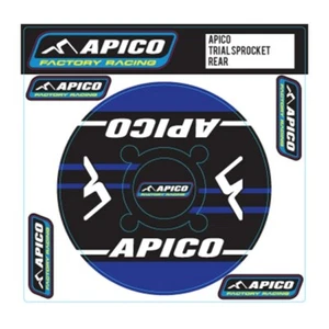 APICO TRIALS REAR SPROCKET STICKER 43-44T TEETH BLUE FIM APPROVED - Picture 1 of 8
