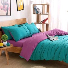 ♛ Shop8 : COLORED QUEEN / KING SIZE BED SHEET COMGORTER SET