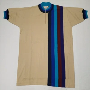 Vintage Sergal Cycling Jersey Mens XL 1/4 zip by Bikeology Striped Lana Wool EUC - Picture 1 of 9