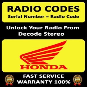 HONDA RADIO CODES UNLOCK ACCORD CITY CIVIC CR-V CRX E STEREO PINCODE SERVICE - Picture 1 of 6