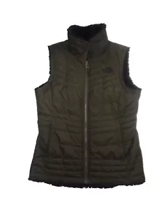 The North Face Mossbud Insulated Reversible Vest Women's S green Black Outdoor - Picture 1 of 8