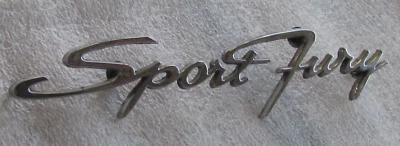 1963-1966 PLYMOUTH SPORT FURY MALETERO GUARDABARROS EMBLEMA INSIGNIA ORIGINAL DE FÁBRICA OEM Foto 1 de 4