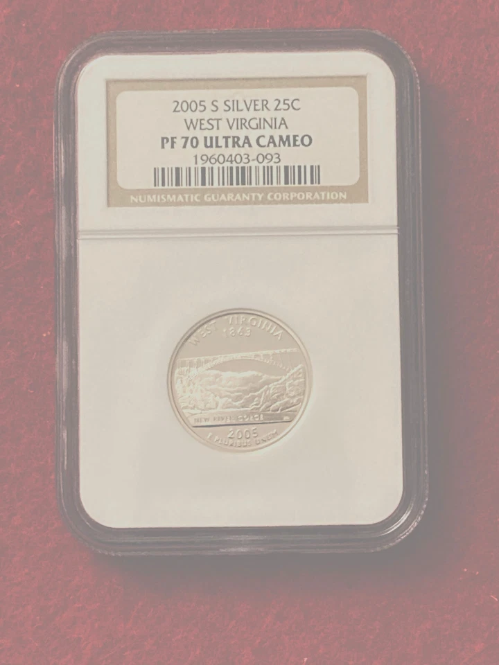 2005-S SILVER 25c WEST VIRGINIA NGC PF 70 ULTRA CAMEO - Image 1 of 2