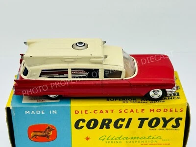 CORGI TOYS #437 SUPERIOR AMBULANCE CADILLAC CHASSIS Red White in BOX !!! - Image 1 of 4
