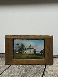 1800’s Antique Reverse On Glass Painting Hinterglasmalerei Colonial Rare! - Picture 1 of 3