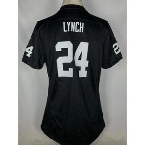 Marshawn Lynch #24 Oakland Raiders NFL NIKE Black Game Jersey Women's MEDIUM - Picture 1 of 10