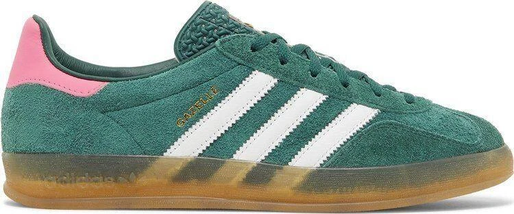 Size 7 - Adidas Gazelle Indoor Collegiate Green Pink W