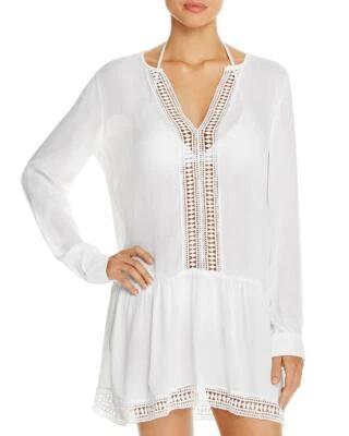 NWT ATHENA White Cabana Tunic Swimsuit Cover Up Medium $128 mmy23 - Image 1 of 2