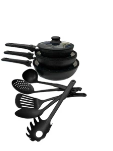 Cecaro Group - Batteria Di Padelle 14 Pezzi In Pietra Lavica Antiaderente - Imagen 1 de 6