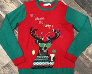 Suéteres Alegres Feos Navidad Bro Where’s The Party Manga Larga Pullover Mediano - Imagen 1 de 5